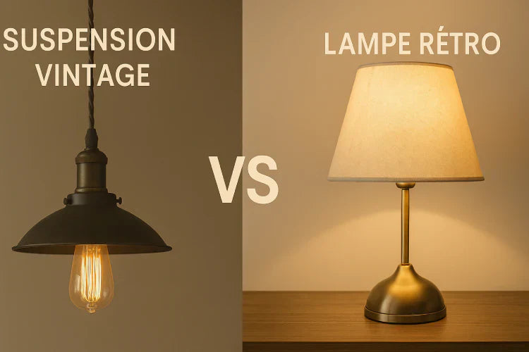 Comparatif : Suspension vintage vs lampe rétro – lequel choisir ?