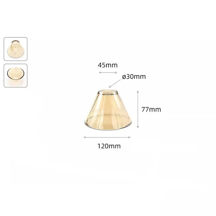 Abat jour en verre vintage ambre cone