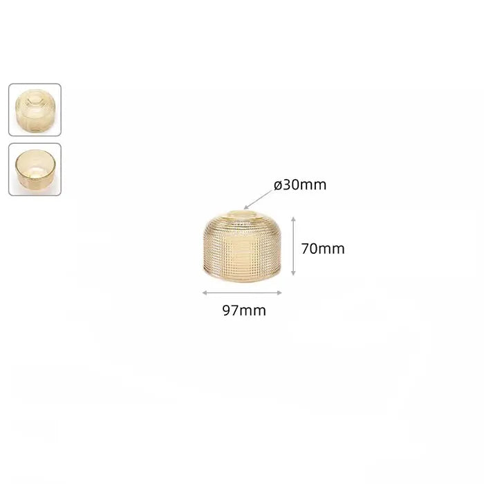 Abat jour en verre vintage ambre taille