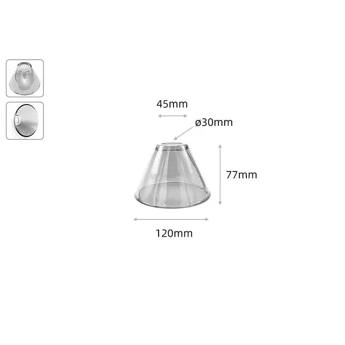 Abat jour en verre vintage transparent