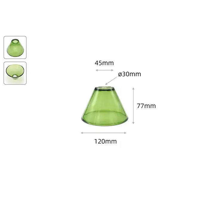 Abat jour en verre vintage vert cone