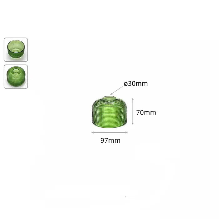 Abat jour en verre vintage vert taille