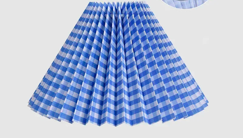 Abat jour vintage pour lampe bleu carreau