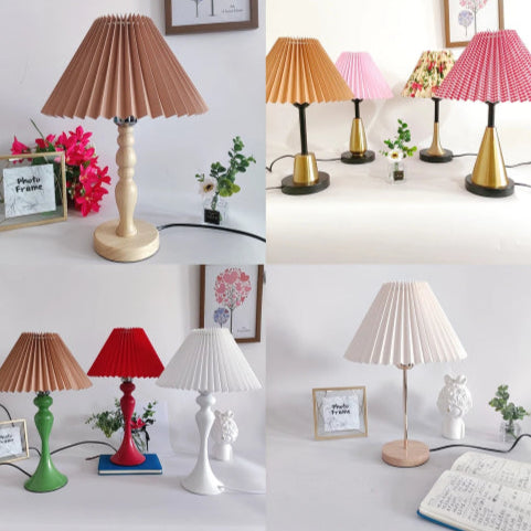 Abat jour vintage pour lampe sur pied rose rouge blanc