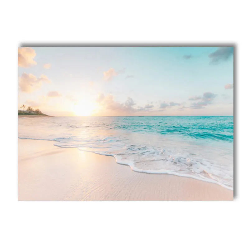 Affiche bord de mer vintage plage calme