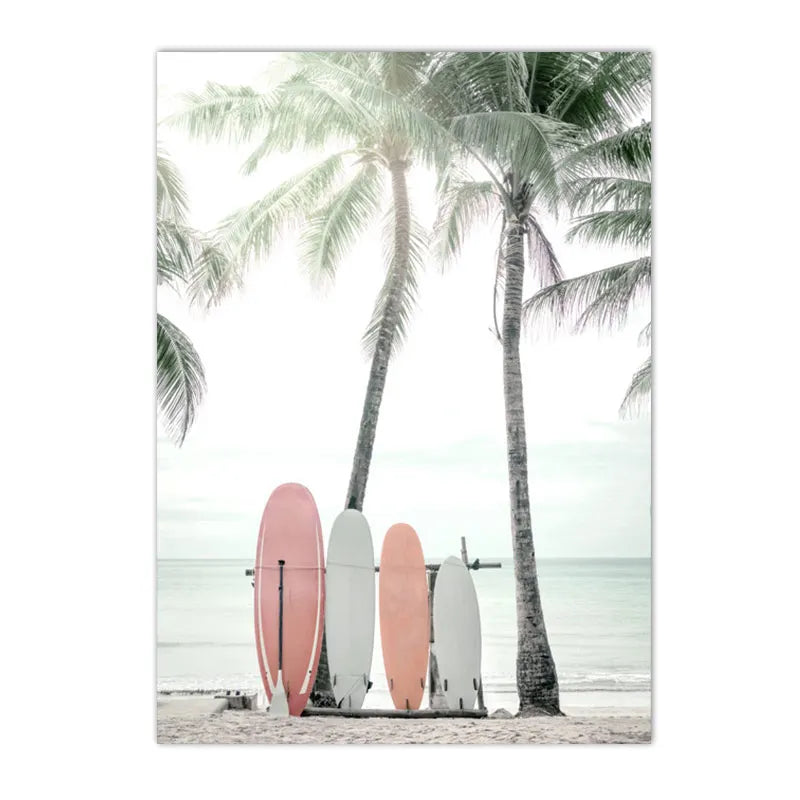 Affiche bord de mer vintage planches