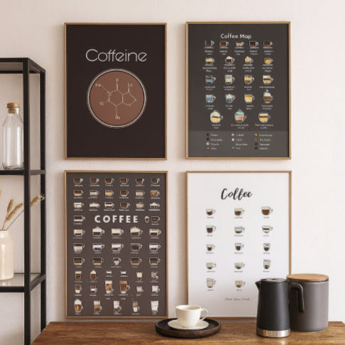 Affiche café vintage marron