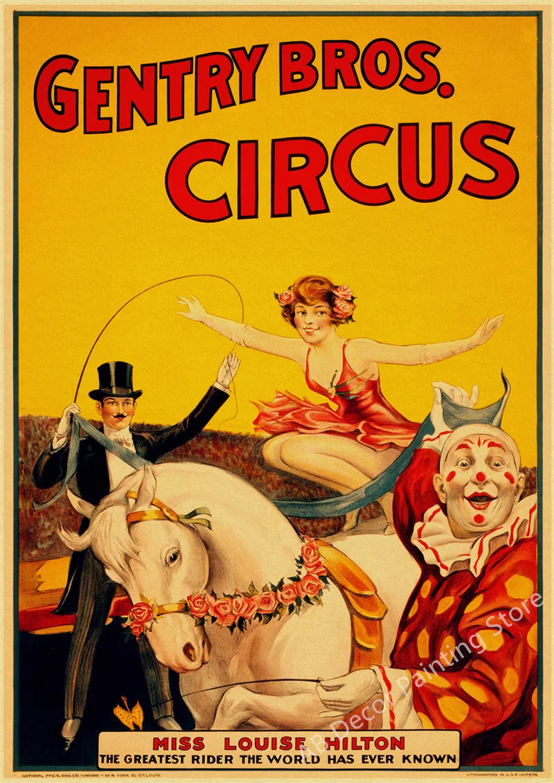 Affiche cirque vintage gentry