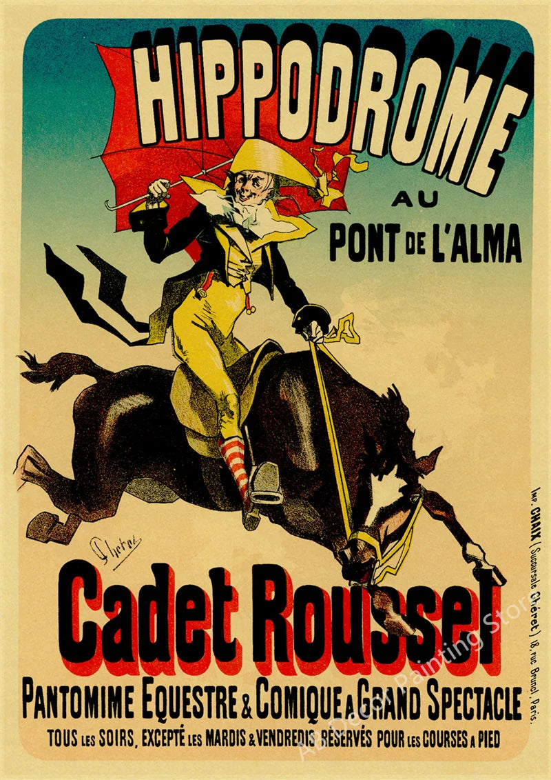 Affiche cirque vintage hippodrome