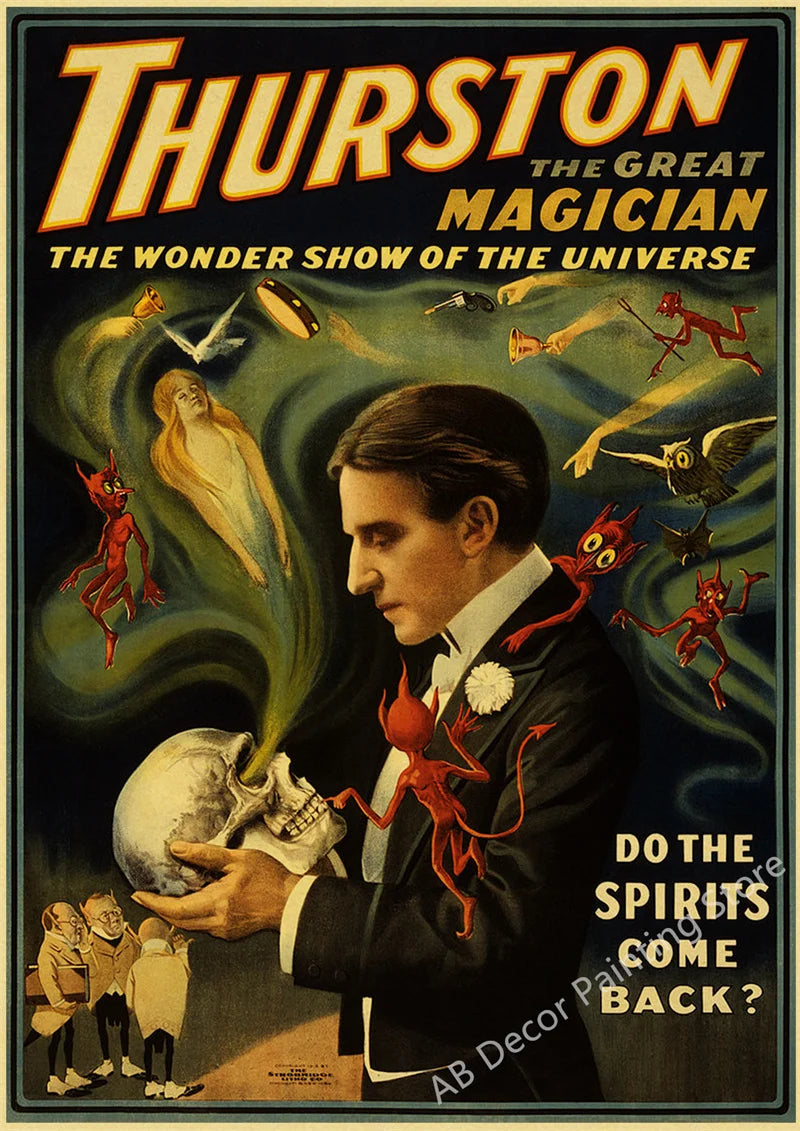 Affiche cirque vintage magicien