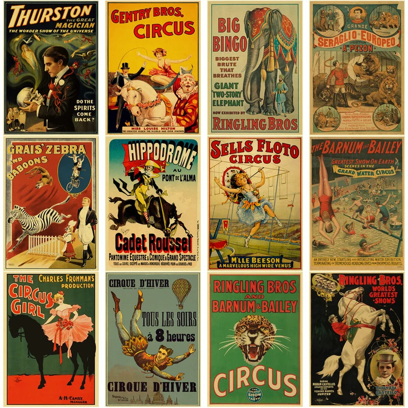 Affiche cirque vintage modèles
