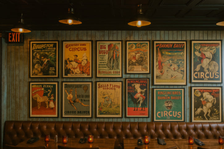 Affiche cirque vintage restaurant