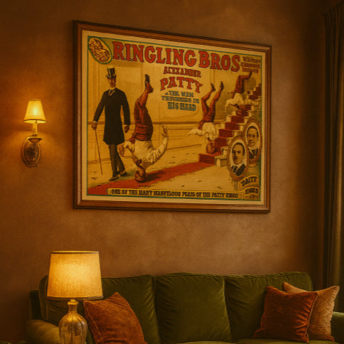 Affiche cirque vintage salon vert