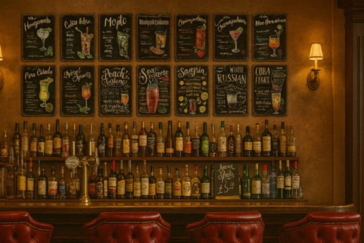 Affiche cocktail vintage bar