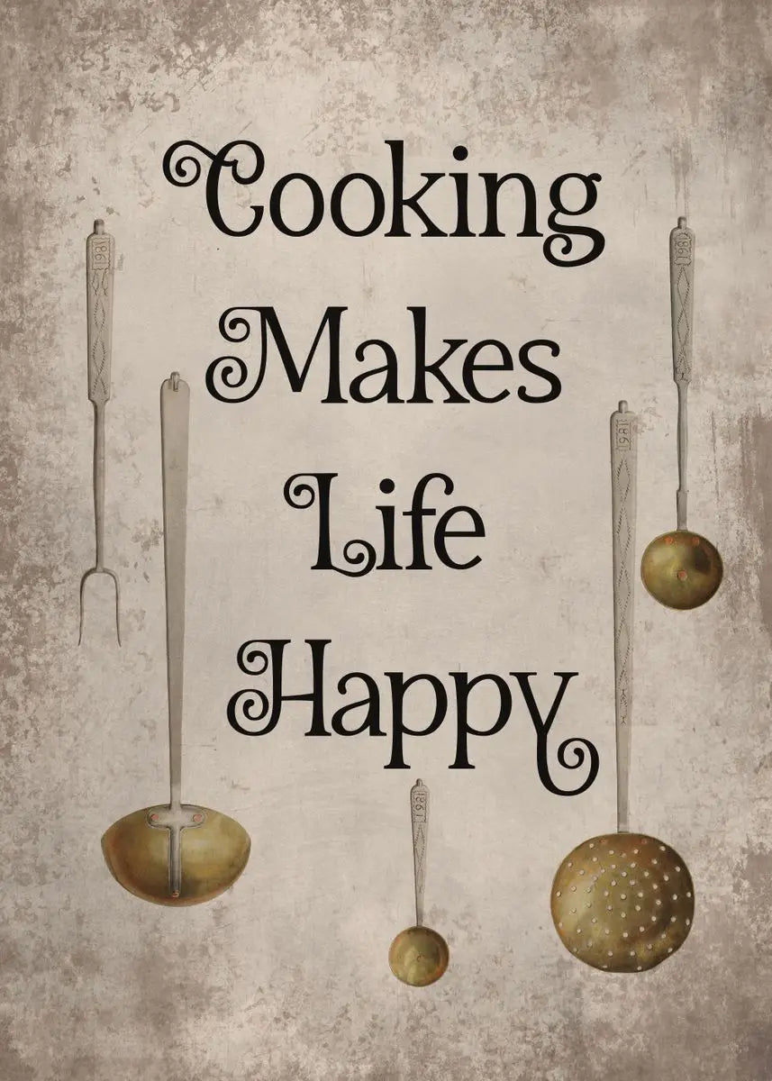 Affiche cuisine vintage happy