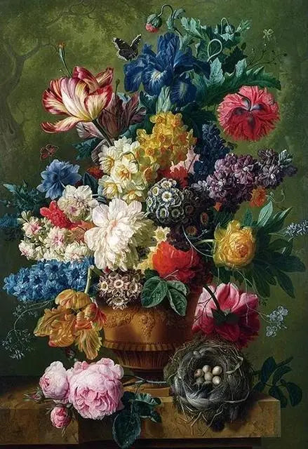 Affiche fleur vintage fond nature