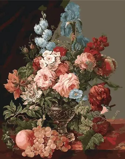 Affiche fleur vintage raisin