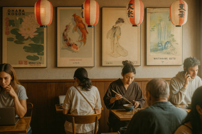 Affiche japon vintage restaurant