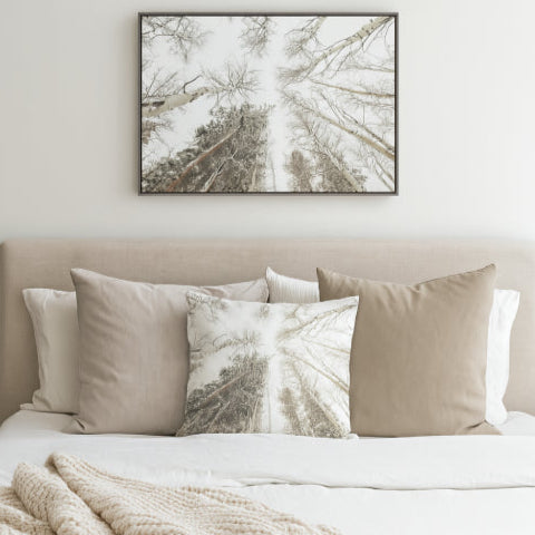 Affiche montagne vintage lit gris