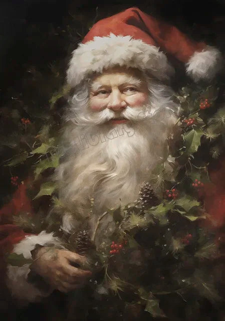 Affiche noel vintage baie