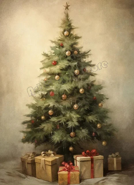 Affiche noel vintage sapin