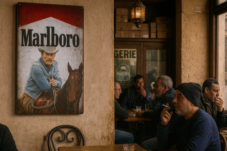 Affiche publicitaire vintage fume