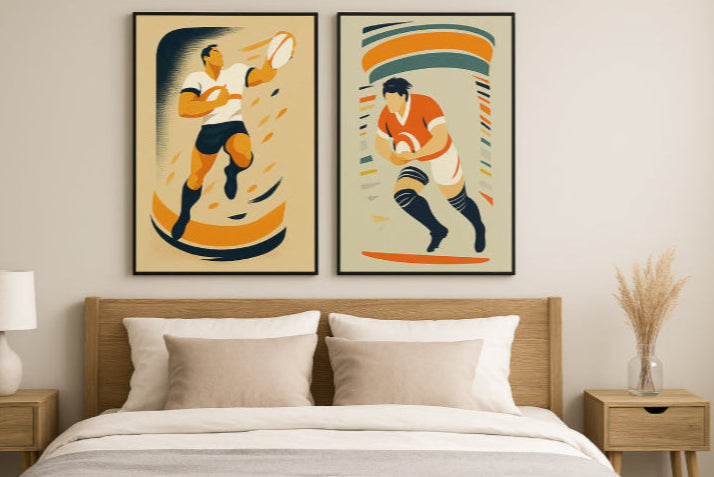 Affiche rugby vintage lit