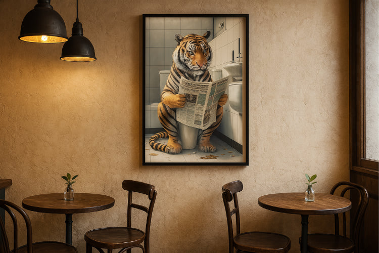 Affiche wc vintage cafétéria