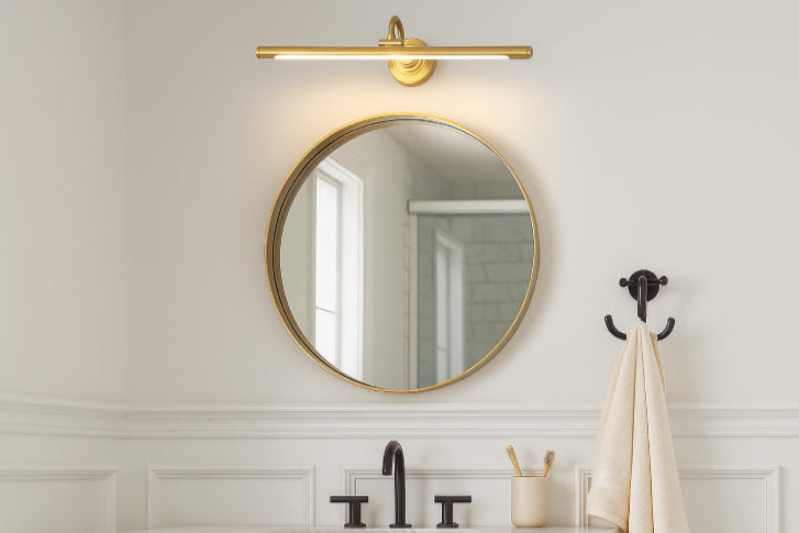 Applique de salle de bain vintage or