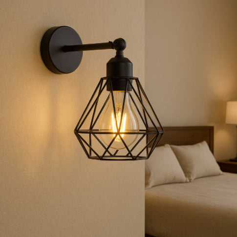 Applique industrielle vintage lit blanc