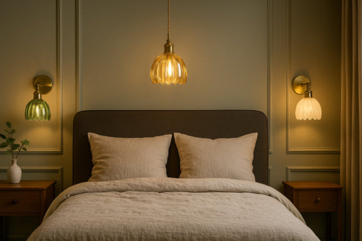 Applique murale en verre vintage lit