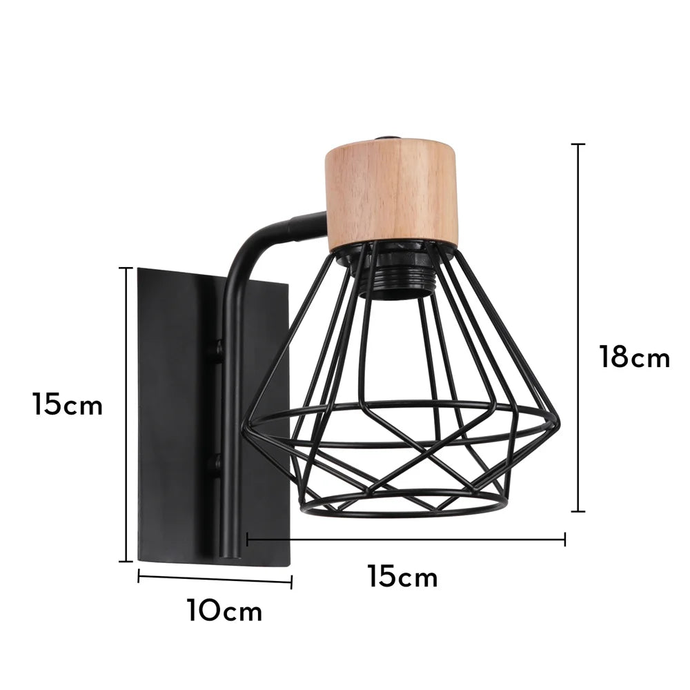 Applique murale vintage fer bois