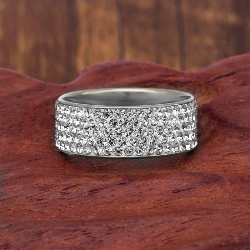 Bague vintage crystal argent