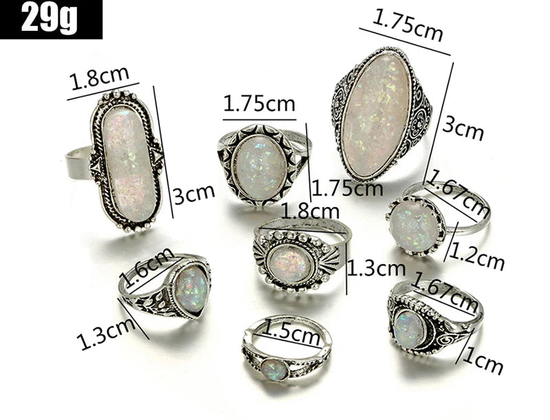 Bague vintage pierre blanche dimensions