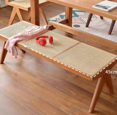 Banc vintage en rotin gym