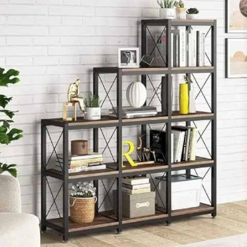 Bibliothèque industrielle vintage coin fond blanc