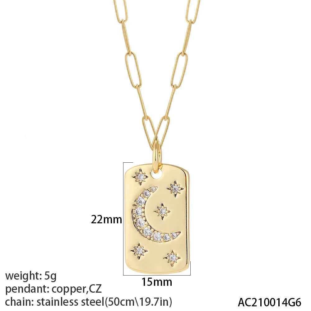 Bijou fantaisie vintage lune étoile doré