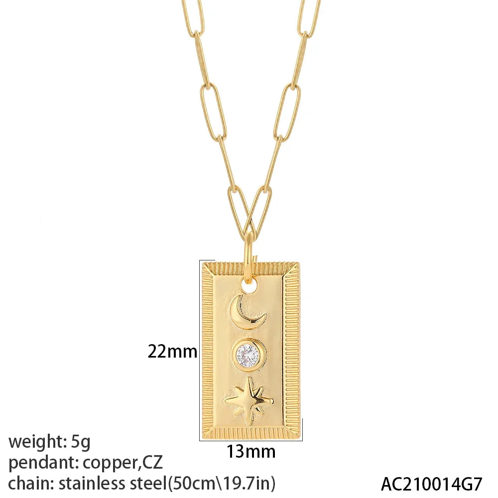 Bijou fantaisie vintage lune étoile sur plaque