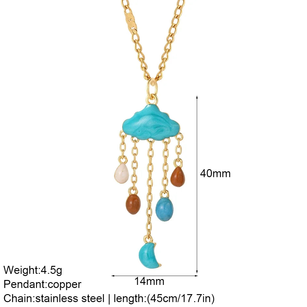 Bijou fantaisie vintage nuage bleu