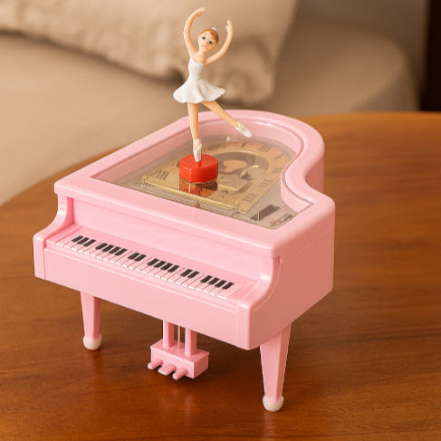 Boite à musique danseuse vintage piano rose