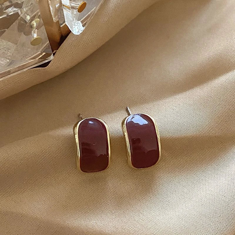 Boucle d’oreilles vintage rouge rouge doré