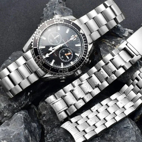 Bracelet montre acier vintage eau