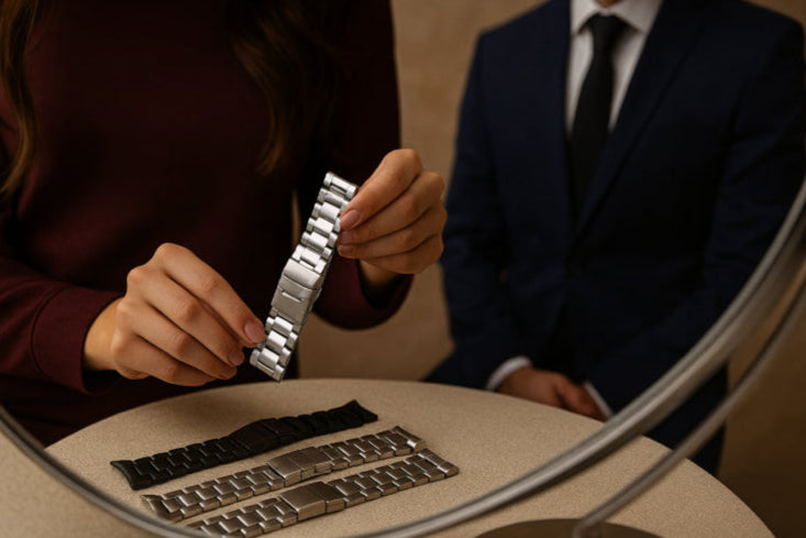 Bracelet montre acier vintage mari