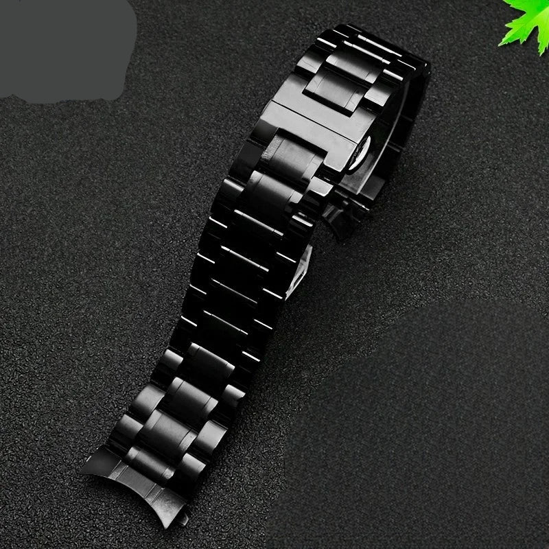 Bracelet montre acier vintage noir foncé