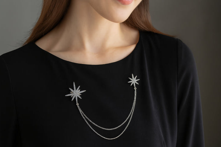 Broche vintage étoile cou