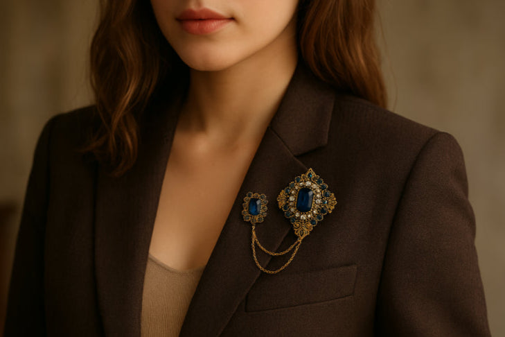 Broche vintage veste