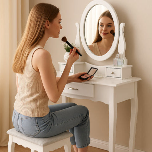 Bureau de maquillage vintage parfum