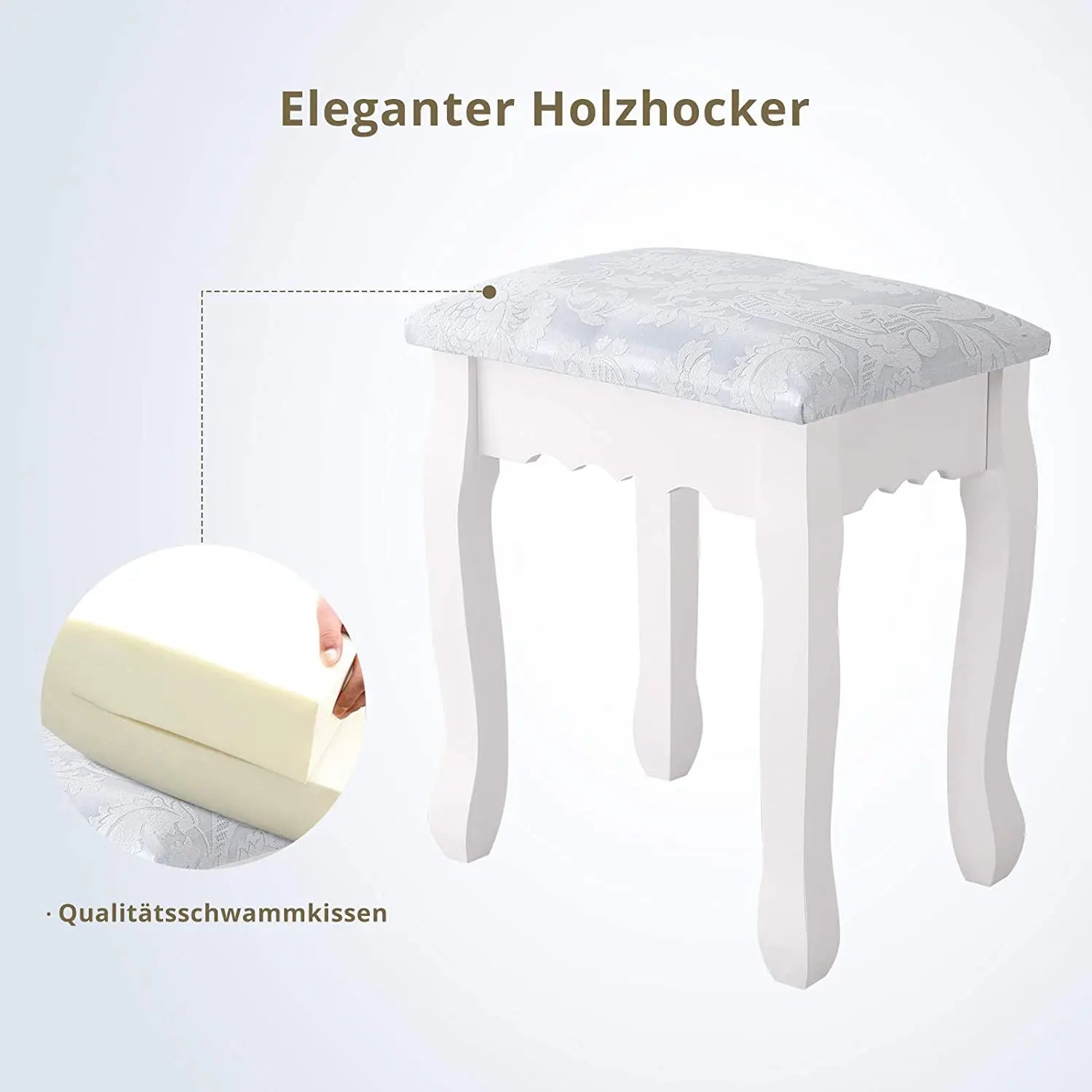 Bureau de maquillage vintage pouf