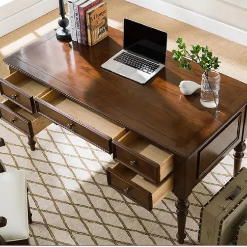 Bureau vintage en bois armoires