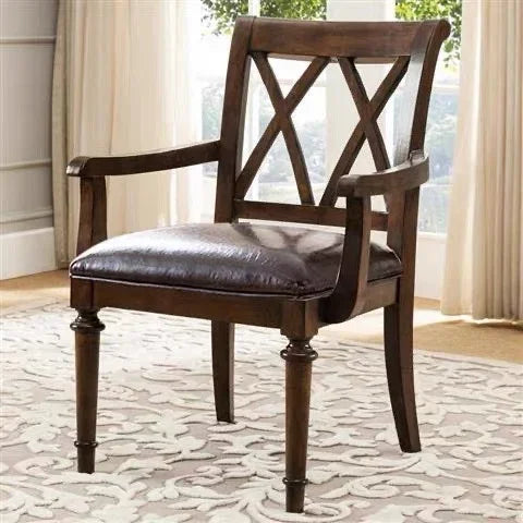 Bureau vintage en bois fauteuil avec accoudoir